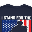 Patriotic Tribute: 'I Stand for the Flag, I Kneel for the Fallen' Military Design T-Shirt