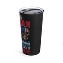 Proud Veteran Freedom Lover: 20oz Black Military Design Tumbler - 'Dogtags, DD-214, and Unapologetically Me'