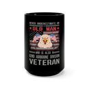 Never Underestimate an Old Man - B2nd Airborne Division Veteran 15oz Black Military Mug