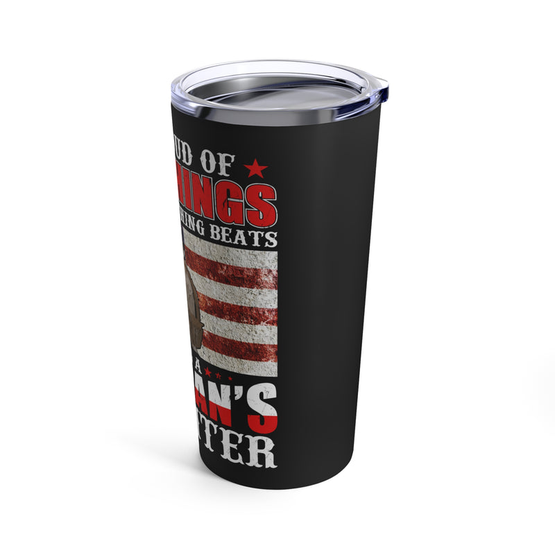 Daughter of a Hero: 20oz Black Military Design Tumbler - 'Proud of My Veteran Heritage'