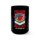 Freedom is Not Free: United States Veteran 15oz Military Design Black Mug - A Symbol of Sacrifice and Courage