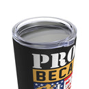 Saluting My Veteran Grandpa - 20oz Military Design Tumbler: 'Proud and Grateful' - Black Background