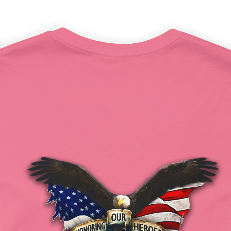 Remembering Their Sacrifice: Military T-Shirt with 'Honor Our Heroes, Remember Their Sacrifice' Design