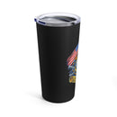 Guardians of the Coast: 20oz Black Tumbler with Military Design - 'Double Flag Coast Guard