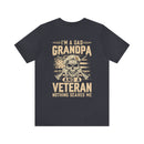 Fearless Patriarch: 'I'm a Dad, Grandpa, and a Veteran - Nothing Scares Me' Military Design T-Shirt
