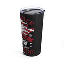 Patriotic Resilience: 20oz Black Military Design Tumbler - Changing Our Country with Love