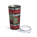God Chose Strong Women: Veteran 20oz Military Design Tumbler with Powerful Message, Black Background!