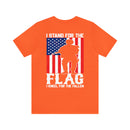 Patriotic Tribute: 'I Stand for the Flag, I Kneel for the Fallen' Military Design T-Shirt