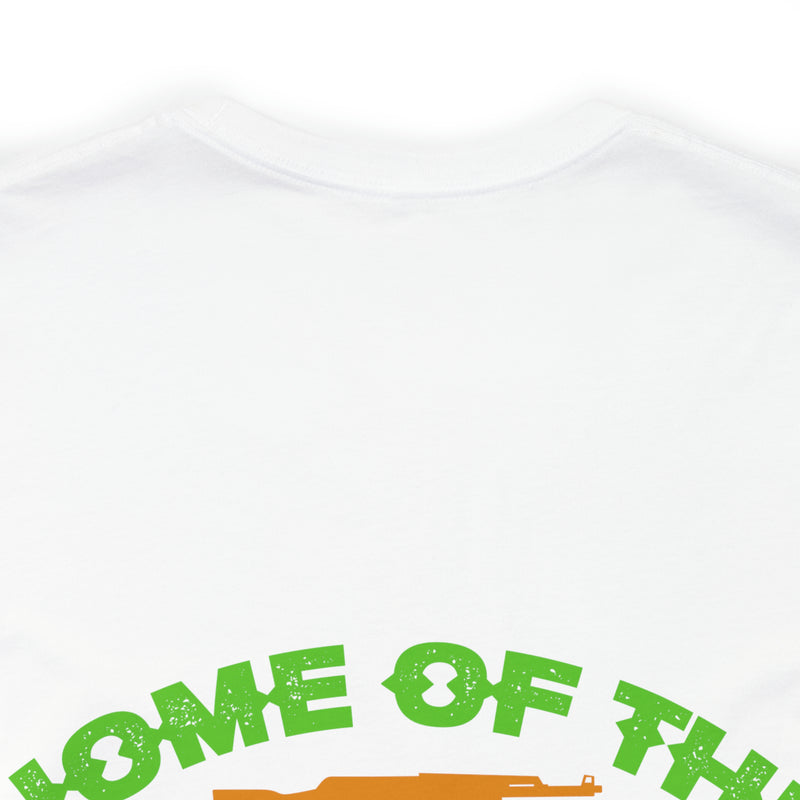 Proudly Brave: Military Design T-Shirt - 'Home of the Free Because of the Brave