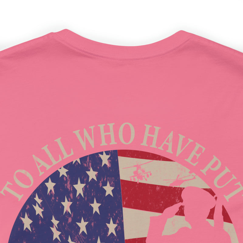 Saluting Sacrifice: Thank You to All Who Defend the Flag Military T-Shirt