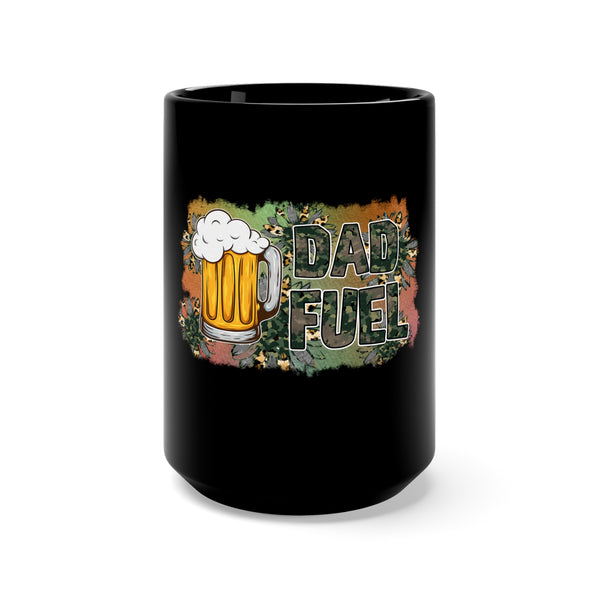 Dad Fuel 15oz Military Design Black Mug - Powering Fatherhood with Military Style!