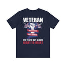 Heart to Heart: Veteran and Daughter Military Design T-Shirt Celebrating Unbreakable Bonds