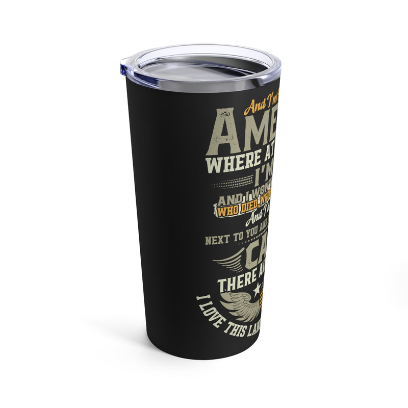 Proud to Be an American - 20oz Military Design Tumbler: Honoring Freedom and Sacrifice