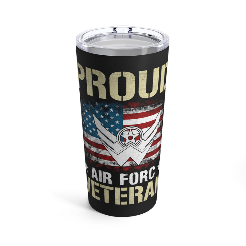 Proud Air Force Veteran - 20oz Military Design Tumbler in Black