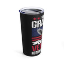 Fearless Legacy: 20oz Black Military Design Tumbler - 'I Am a Dad, Grandpa, and a Veteran - Nothing Scares Me'
