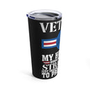 Veteran Wife's Pride: 20oz Military Design Tumbler - Black Background Tribute to My Heroic Husband