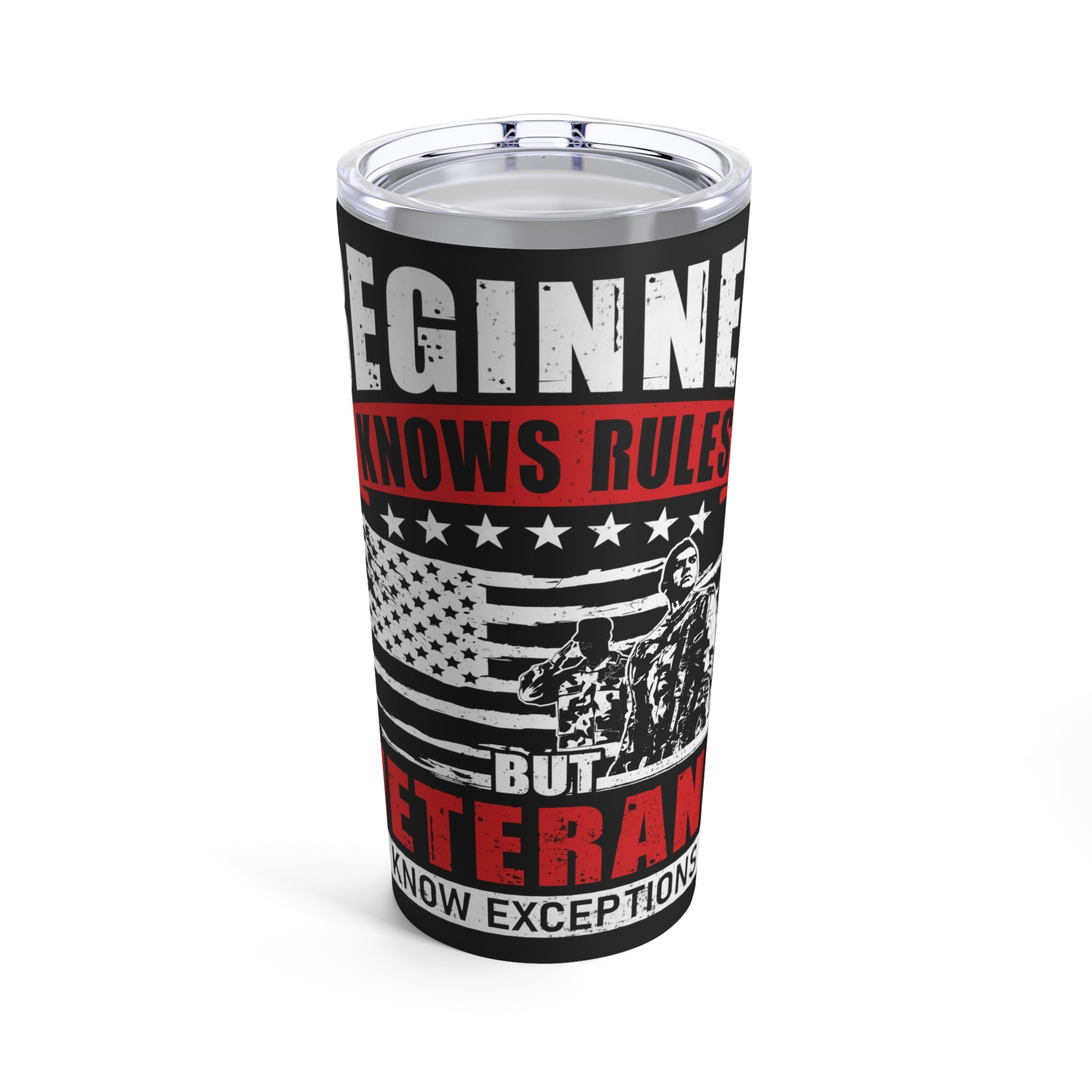 Exceptional Wisdom: 20oz Black Military Design Tumbler - Veterans Know