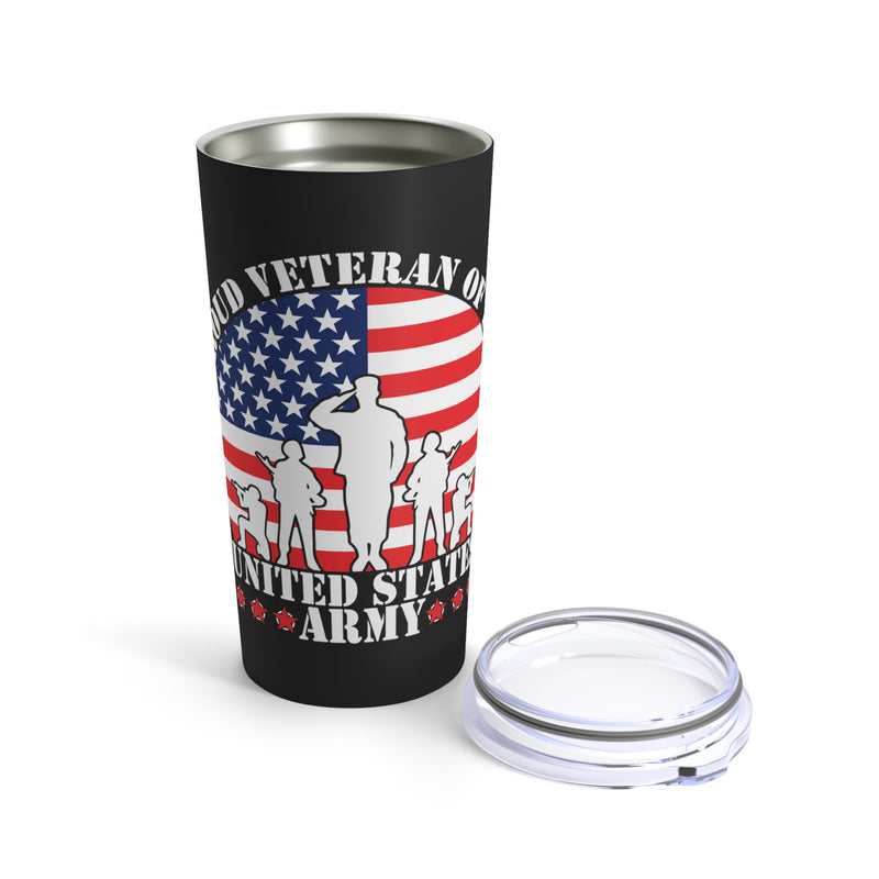 US Army Pride: Proud Veteran - Military Design Tumbler, 20oz