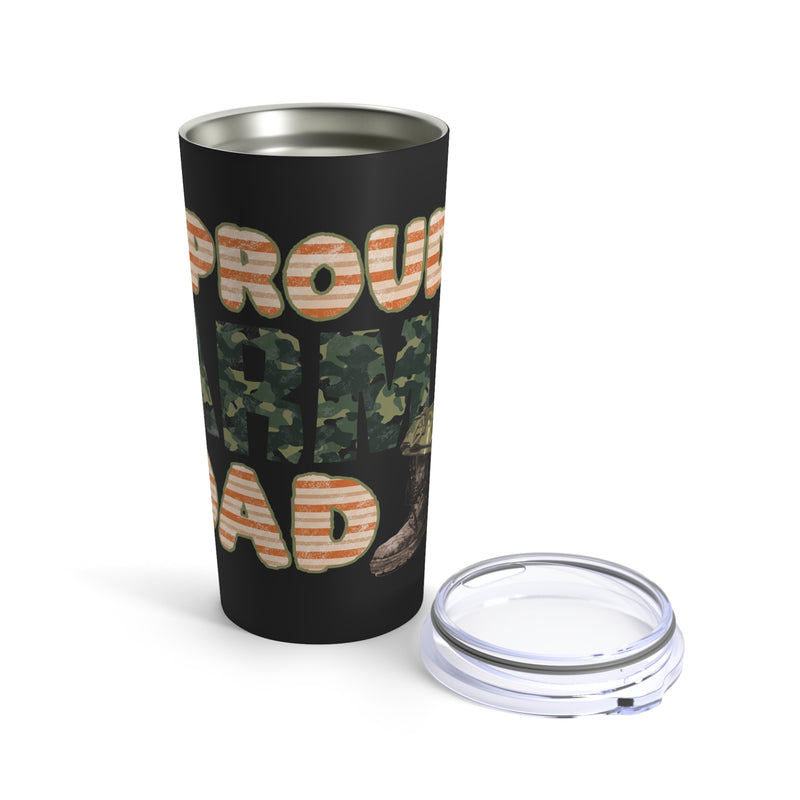 Proud Army Dad: 20oz Military Design Tumbler - Black Background Edition