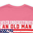 Pride & Power: U.S. Veteran Military Design T-Shirt - Never Underestimate an Old Man with a DD 214