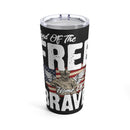 Land of the Free: 20oz Military Design Tumbler - Black Background Edition