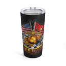 Double Flag Eagle U.S. Marines: 20oz Military Design Black Tumbler