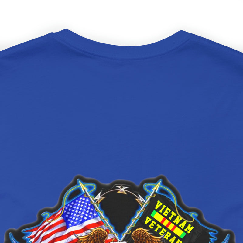Honoring the Legacy: Military T-Shirt with 'Vietnam Veteran Double Flag' Design