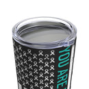 Uniting for Healing: 20oz Tumbler with Black Background, PTSD Awareness, and American Flag - Honoring Veterans