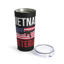 Honoring Vietnam Veterans: 20oz Black Tumbler with Military Design - 'Vietnam Veteran