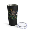 Proud Veteran: 20oz Military Design Tumbler in Bold Black