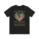 God's Badass: My Veteran Husband - Military Design T-Shirt Celebrating Strength and Support