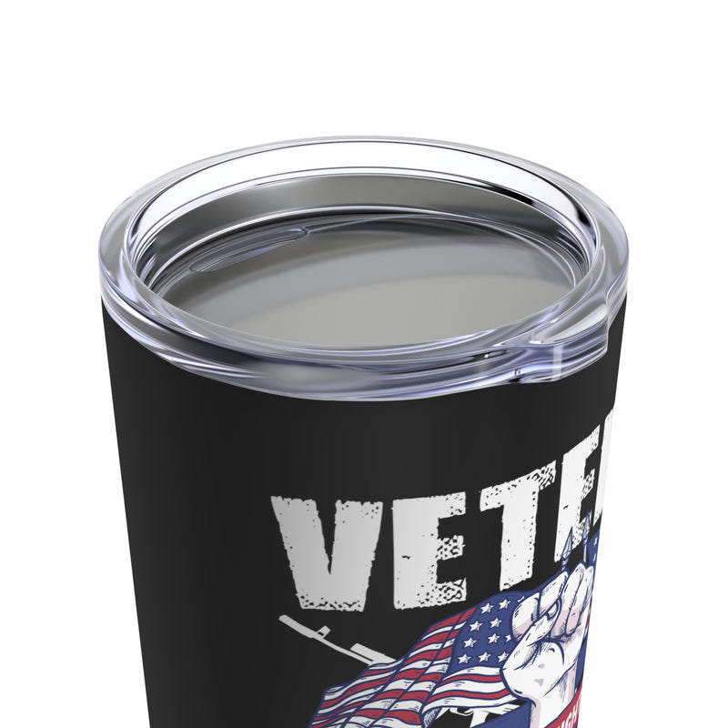 Veteran and Daughter: Heart-to-Heart Connection 20oz Military Design Tumbler - Black Background