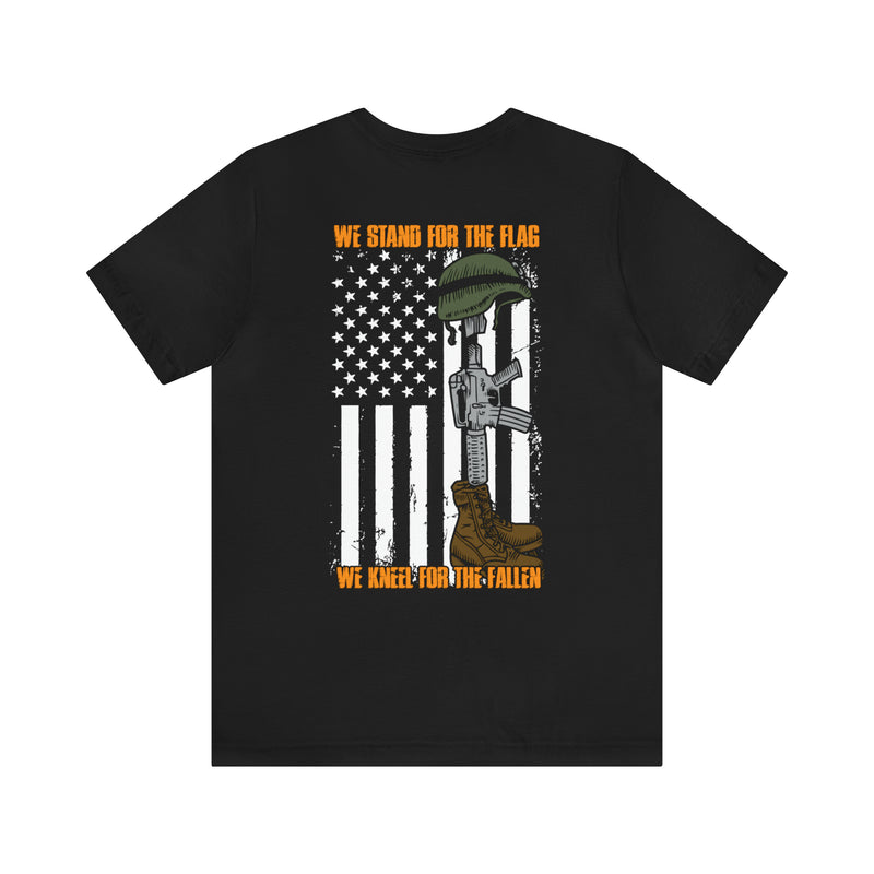 United in Resilience: Military T-Shirt with 'We Stand for the Flag' Design