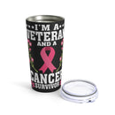 Resilient Veteran: 20oz Military Design Tumbler - Defying Odds, Conquering Battles