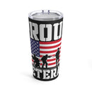 Proud Veteran 20oz Military Design Tumbler - Black Background