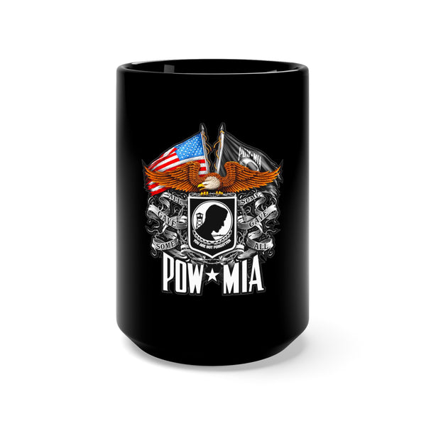 Remembering the Missing: 15oz Black Mug with Military Design - 'You Are Not Forgotten - POW MIA