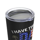 Dad, Papa, and Proud Veteran: 20oz Black Military Design Tumbler - 'Rocking Two Titles with Pride'