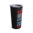 Proud Veteran Freedom Lover: 20oz Black Military Design Tumbler - 'Dogtags, DD-214, and Unapologetically Me'