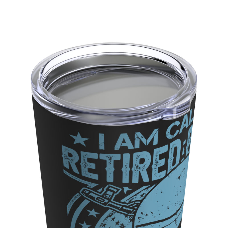 Cool Retired Badass - 20oz Military Design Tumbler with Black Background