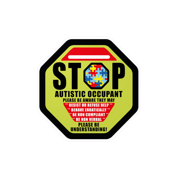 Autism Awareness Safety Stop Sign Sticker