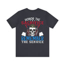 Respectful Tribute: Military Design T-Shirt - 'Honor the Sacrifice, Remember the Service