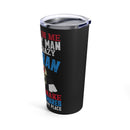 Unwavering Love and Protection: 20oz Black Military Design Tumbler - 'Don't Hit on Me, I Love My Man - He's a Fearless Veteran Who Turns Nightmares into Happy Places'