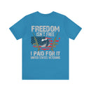 Freedom Isn't Free: United States Veterans - Military Design T-Shirt Celebrating Sacrifice