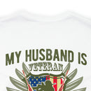 God's Badass: My Veteran Husband - Military Design T-Shirt Celebrating Strength and Support