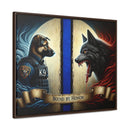 Bound by Honor: A Thin Line Against Evil Framed Canvas