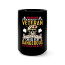Married to a Veteran: 15oz Military Design Black Mug - Warning: Dangerous to Your Health