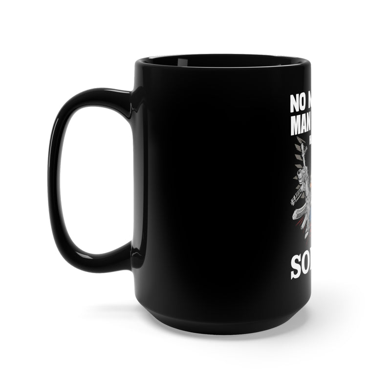 Embrace of Valor: 15oz Military Design Black Mug for the Soldier Within