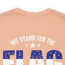 We Stand, We Kneel: Military Design T-Shirt Honoring Flag and Fallen Heroes