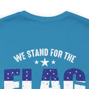 We Stand, We Kneel: Military Design T-Shirt Honoring Flag and Fallen Heroes