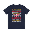 Sacrifice for Our Nation: Military Design T-Shirt - The Veteran's Blank Check to America